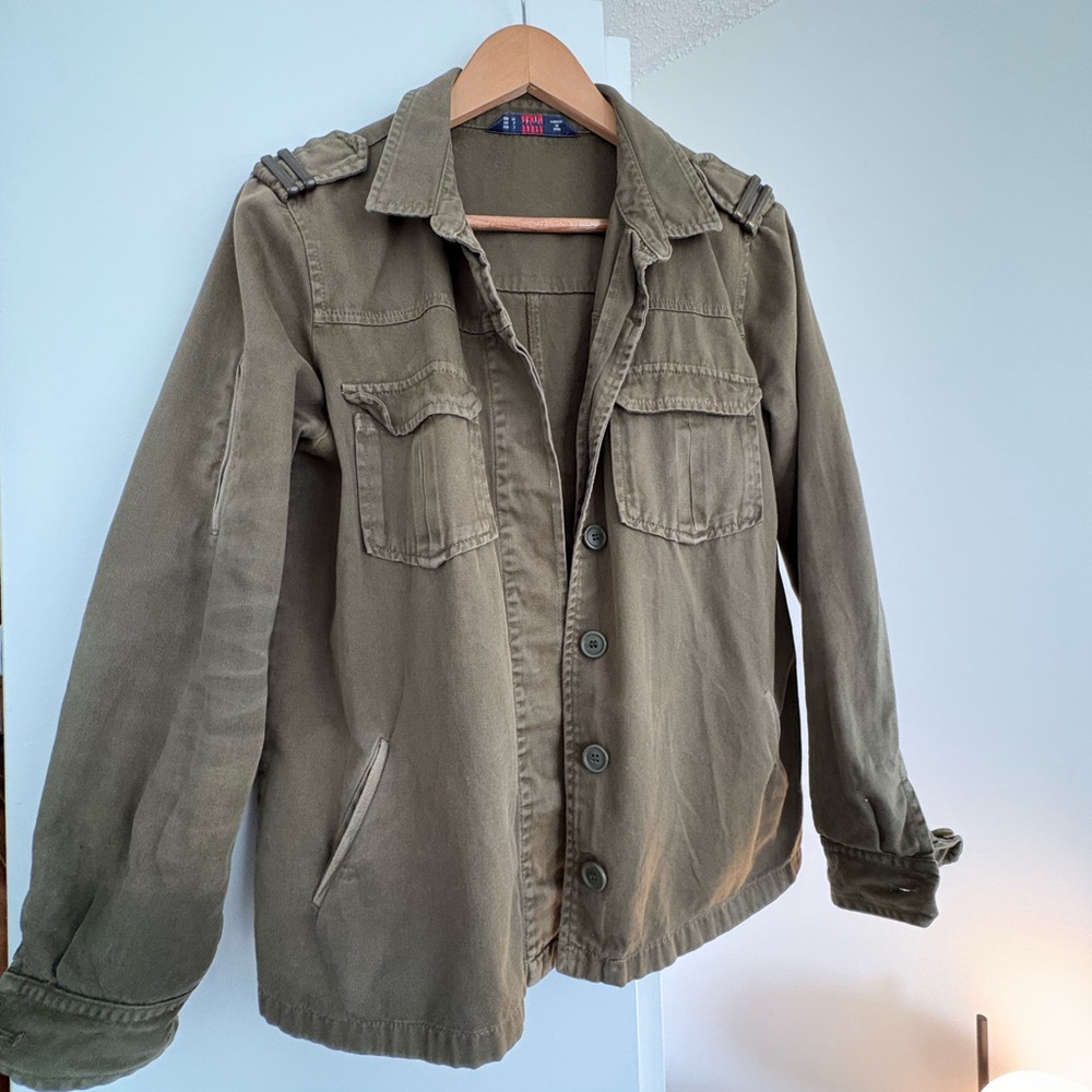 Olive Green Military Style Women's Jacket